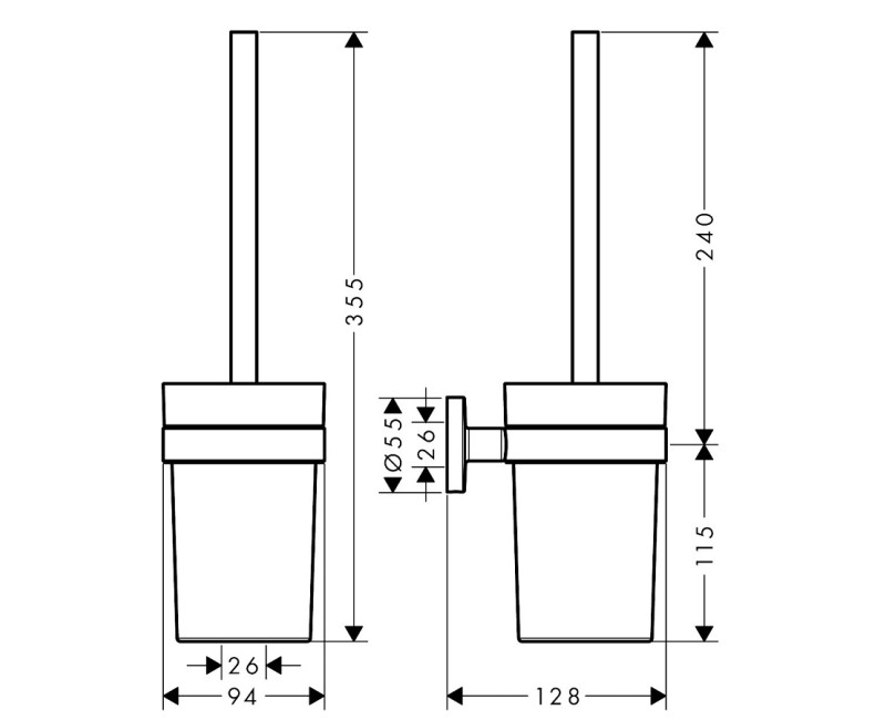 Hansgrohe Logis Universal Гарнитур с ершиком, хром