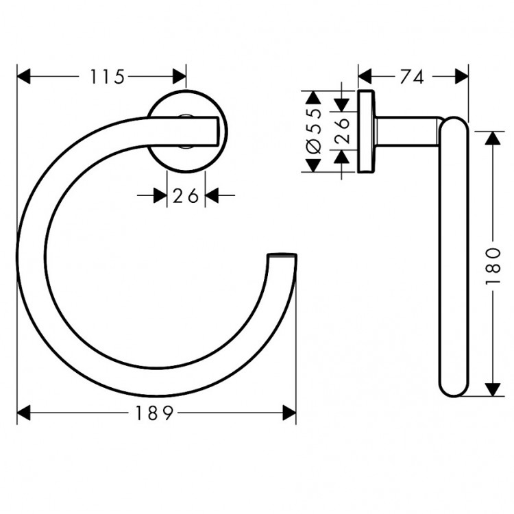 Hansgrohe Logis Universal Dvieļu turētājs, hroms Hansgrohe Logis Universal Dvieļu turētājs, hroms