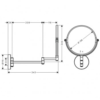 Косметическое зеркало Hansgrohe Logis Universal Chrome 73561000