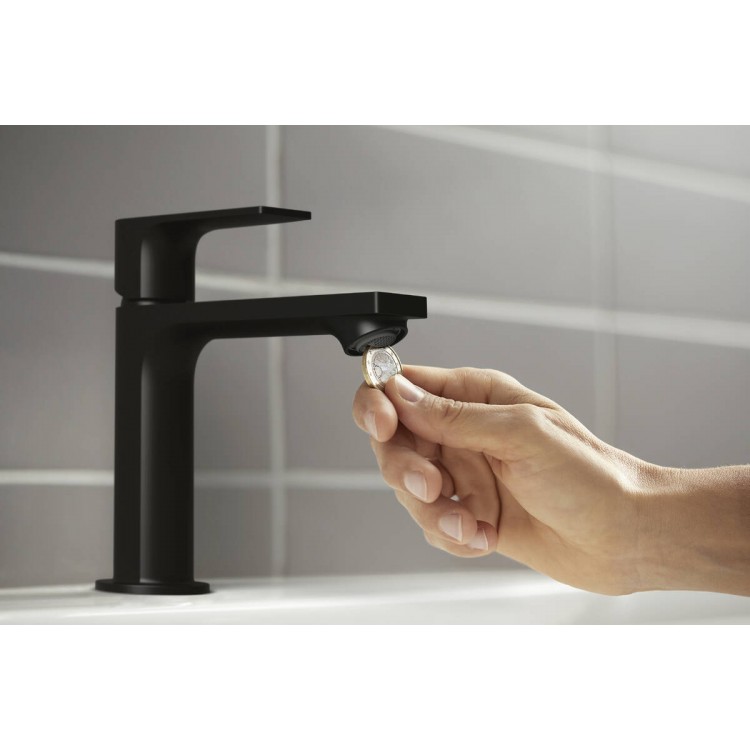 Hansgrohe Rebris E 110 Izlietnes jaucējkrāns ar korķi, melns 72557670 Hansgrohe Rebris E 110 Izlietnes jaucējkrāns ar korķi, melns 72557670
