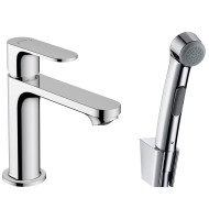 Смеситель для раковины Hansgrohe Rebris S Bidette 110, матовый черный