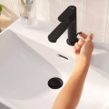 Hansgrohe Rebris S 110 Смеситель для умывальника с клапаном, черный 72517670