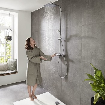 Dušas sistēma Hansgrohe Crometta E 240, ar termostatu Hromēts + JBL dāvanā