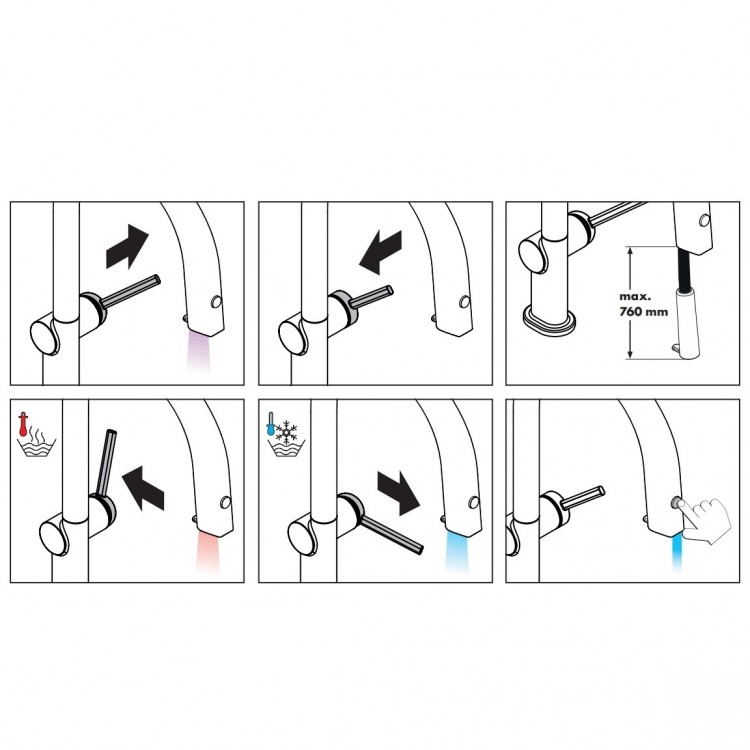 Hansgrohe  Virtuves Jaucējkrāns Aqittura M91 ar filtrēšanas sistēmu 210, ar izvelkamu izteku, sBox,76800000