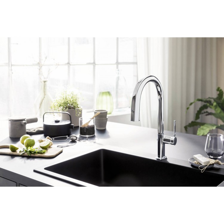 Hansgrohe  Virtuves Jaucējkrāns Aqittura M91 ar filtrēšanas sistēmu 210, ar izvelkamu izteku, sBox,76800000