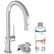 Смеситель для кухонной мойки Hansgrohe Aqittura M91 FilterSystem 210, с выдвижной головкой, матовый черный + sBox