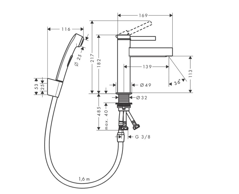 Hansgrohe Finoris Bidetta jaucējkrāns, 76210000