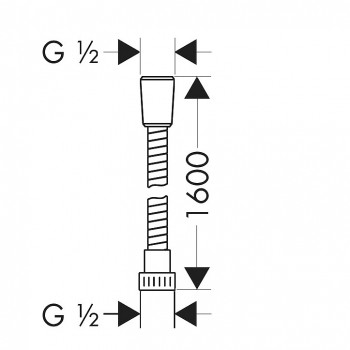 Dušas šļūtene Hansgrohe Metaflex,1600 mm, hroms