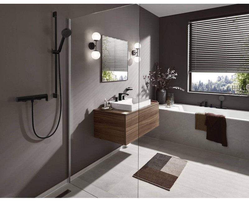 Hansgrohe Rokas duša Pulsify Select S 105 1jet, melns matēts 24120670