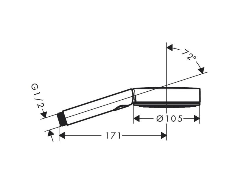 Hansgrohe Rokas duša Pulsify Select S 105 3jet Relaxation, melns matēts 24110670