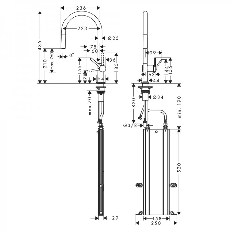 Hansgrohe Talis M54 Virtuves jaucējkrāns, 72803670 Hansgrohe Talis M54 Virtuves jaucējkrāns, 72803670