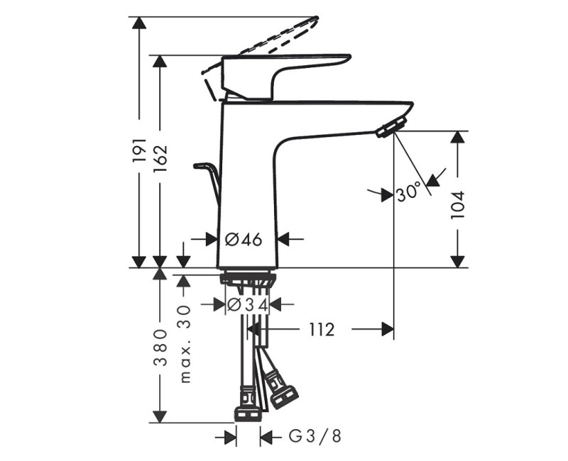 Hansgrohe Talis E Смеситель для умывальника 110, 71710000