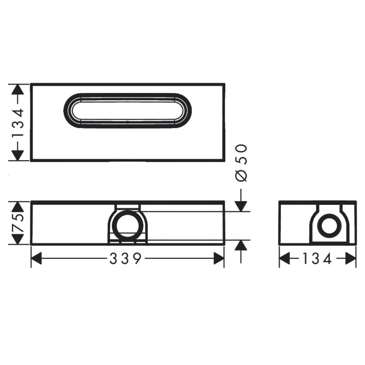 Hansgrohe Трап для душевого лотка uBox Universal стандартный, горизонтальный 01001180 Hansgrohe Трап для душевого лотка uBox Universal стандартный, горизонтальный 01001180