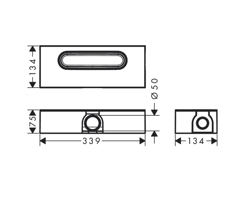 Hansgrohe Трап для душевого лотка uBox Universal стандартный, горизонтальный 01001180