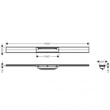 Hansgrohe Dušas kanāla reste RainDrain Flex Finish 900mm, griežama, hroms 56045000