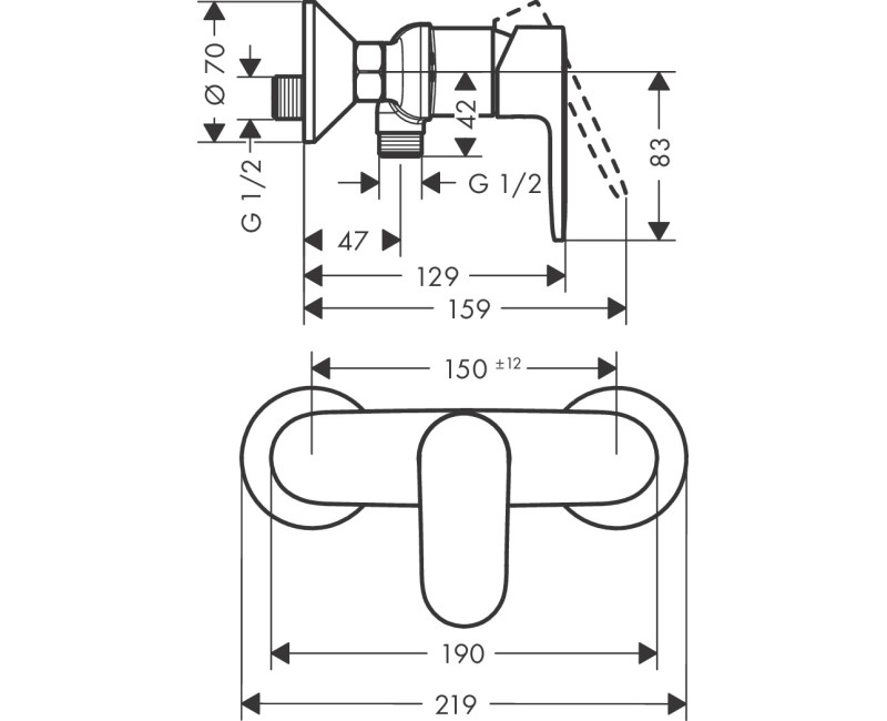 Hansgrohe Vernis Blend Dušas jaucējkrāns, 71640000