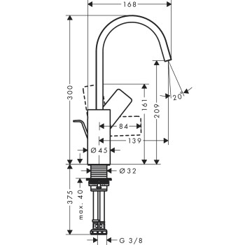 Hansgrohe Vivenis Izlietnes jaucējkrāns ar korķi, 75030700