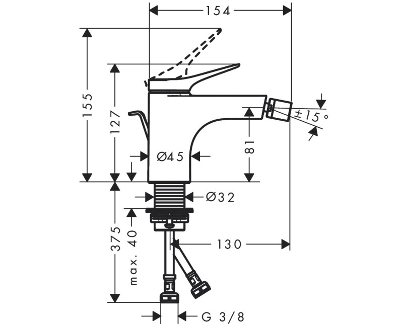 Hansgrohe Vivenis Bidē jaucējkrāns, 75200000