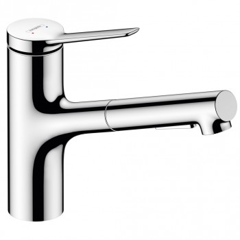 Смеситель для кухонной мойки Hansgrohe Zesis M33-150 2jet, с выдвижной головкой, хром + sBox
