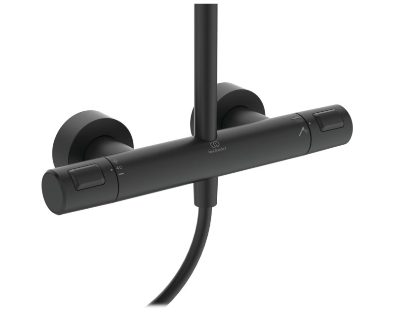 Ideal Standard Ceratherm T25 dušas sistēma, melna matēta A7586AXG