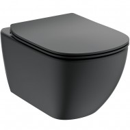 Ideal Standard Piekaramais WC pods Tesi AquaBlede ar SC vāku, melns matēts, T0079V3+T3527V3.
