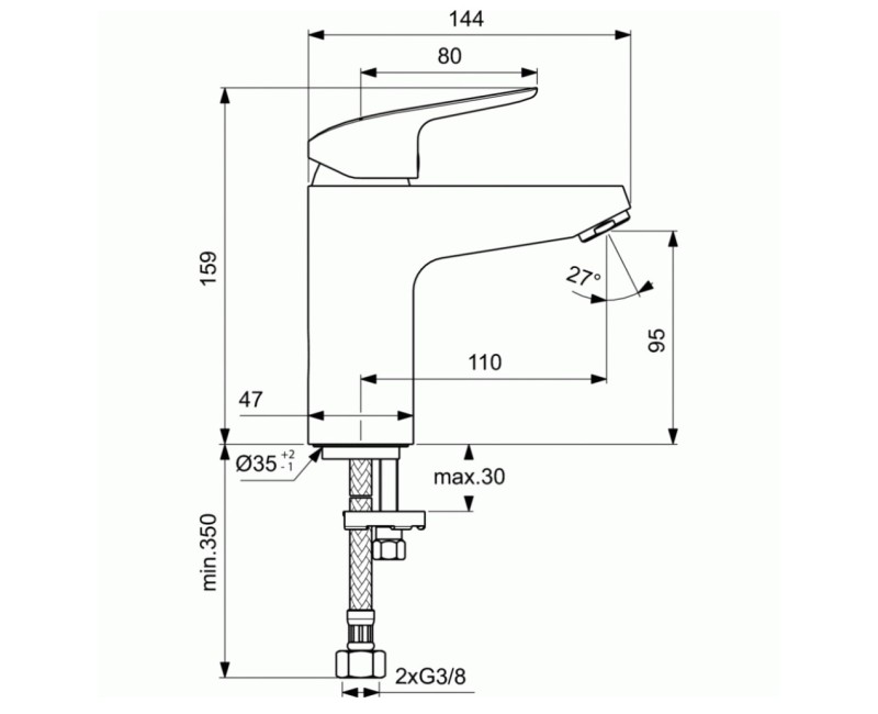 Ideal Standard Ceraflex Смеситель для умывальника, B1714AA