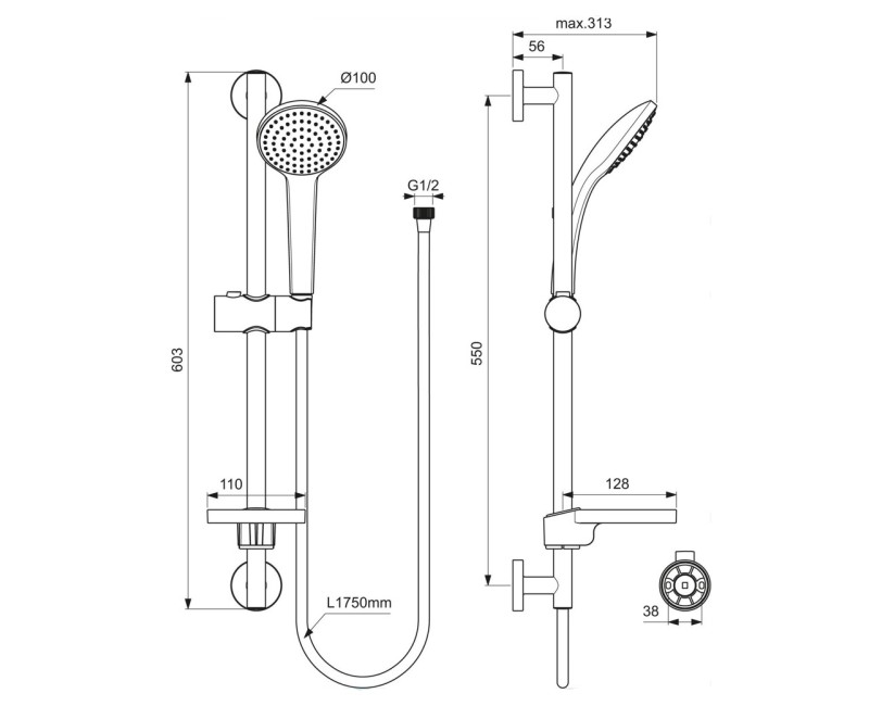 Ideal Standard Idealrain Soft Душевой набор, B9412AA