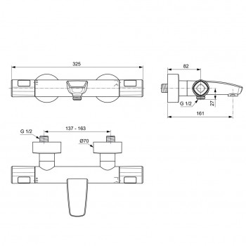 Ideal Standard Ceratherm T100 Термостат для ванны и душа, A7238AA