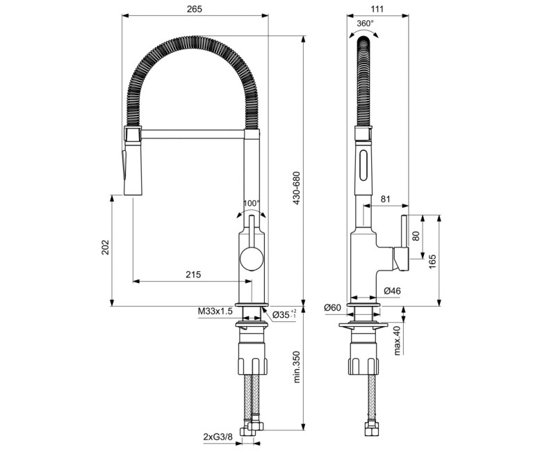 Ideal Standard Ceralook Semi Pro Virtuves jaucējkrāns, BC302AA