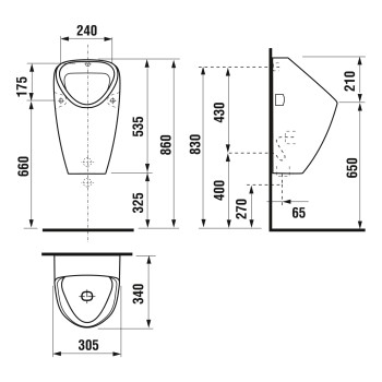 Jika Pisuārs GOLEM ar slēpto izvadu, H843060