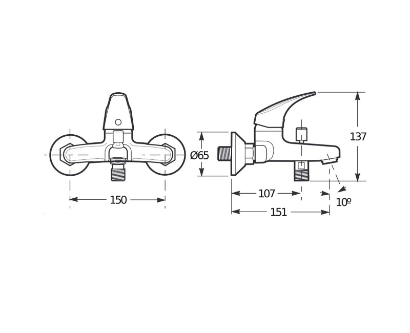 JIKA Talas Смеситель для Cмеситель для ванны и душа, хром, H3211N70044001