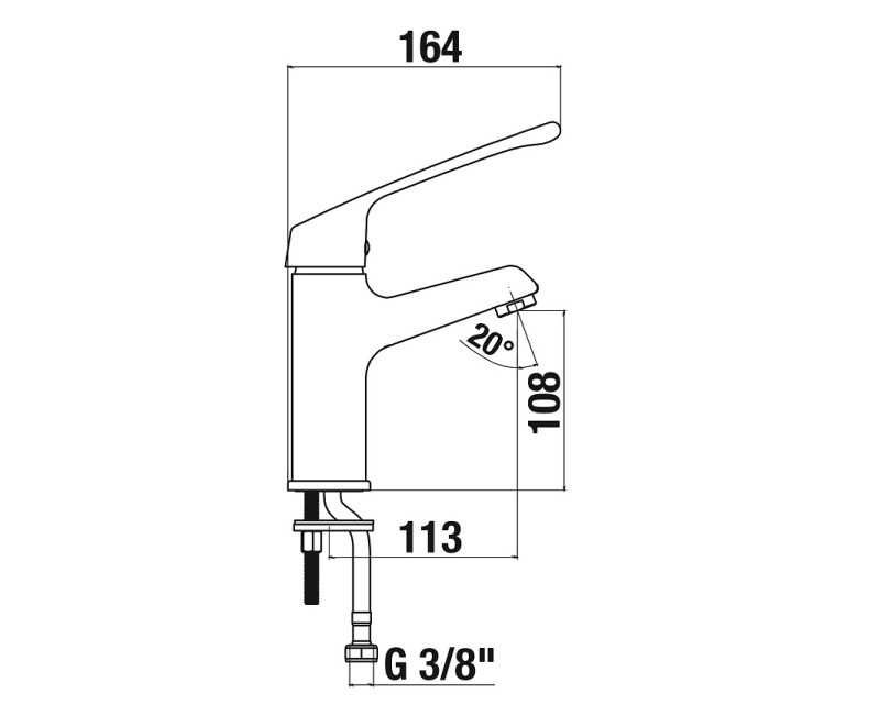 Jika Cube Однорычажный смеситель для умывальника, H3111W10045101