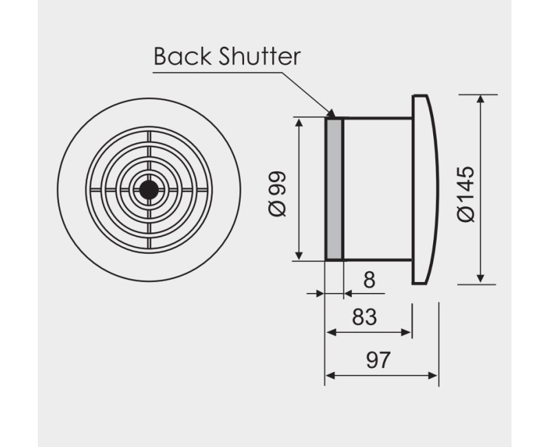 MMotors JSC Sadzīves ventilators MM 100v D100 B, balts