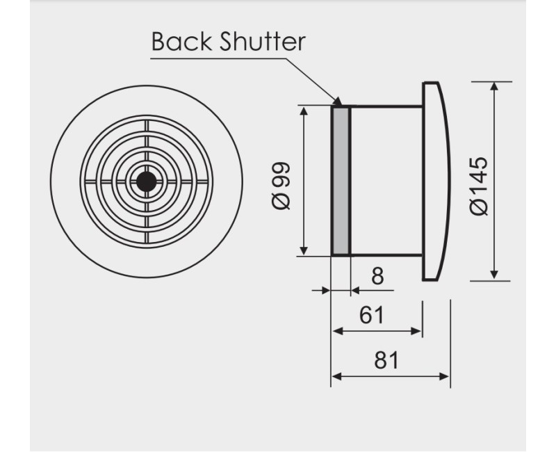 MMotors JSC Sadzīves ventilators MMW-LUX D100 TH, hroms