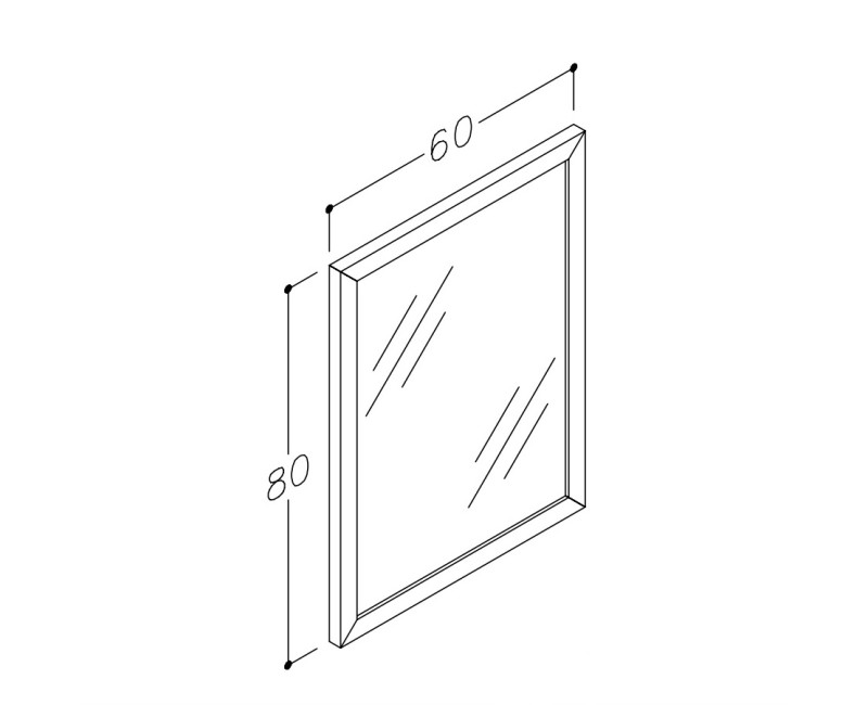 Kame RUSTIC Spogulis 60 x 80 cm, dūmota ozolkoka finierējums