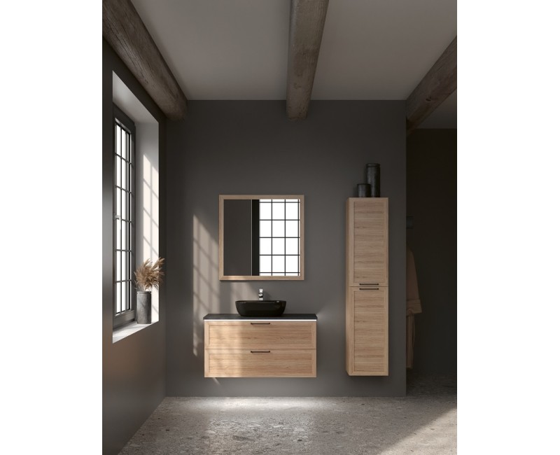 Kame RUSTIC Spogulis 80 x 80 cm, balināts ozolkoka finierējums