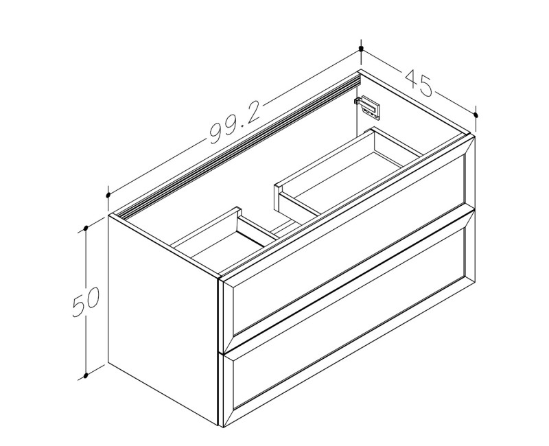 Kame RUSTIC Skapītis zem izlietnes 100x46cm, dūmota ozolkoka finierējums