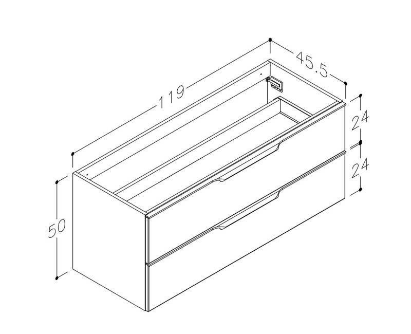Kame Exclusive AMBER Шкафчик под столешницу 120cm, BUC/12-3DR/D02-GR-AMB