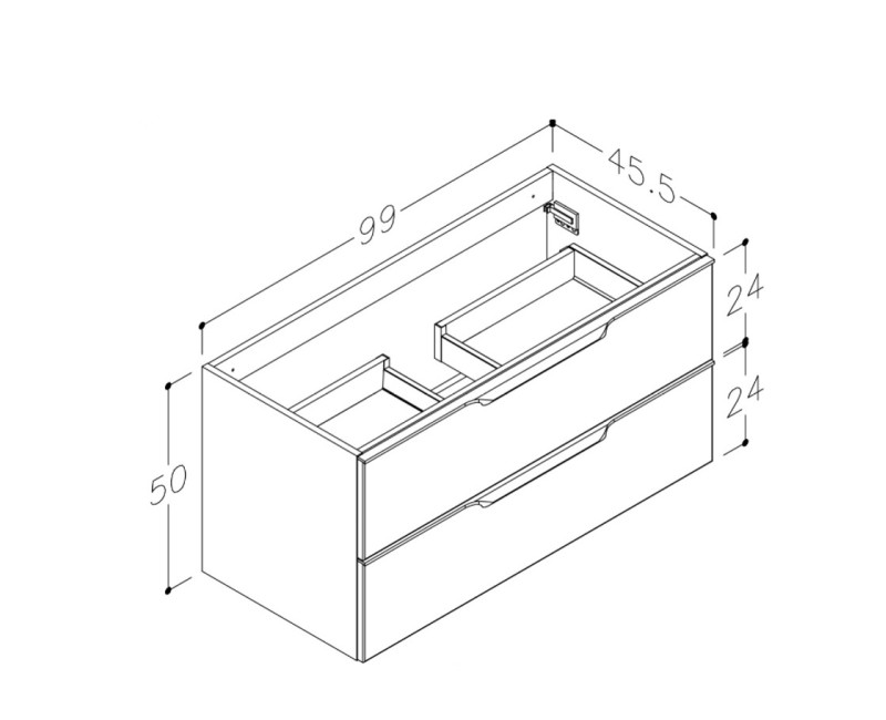 Kame Exclusive AMBER Шкафчик под раковиной 100cm, BU/10-3DR/D02-GR-AMB