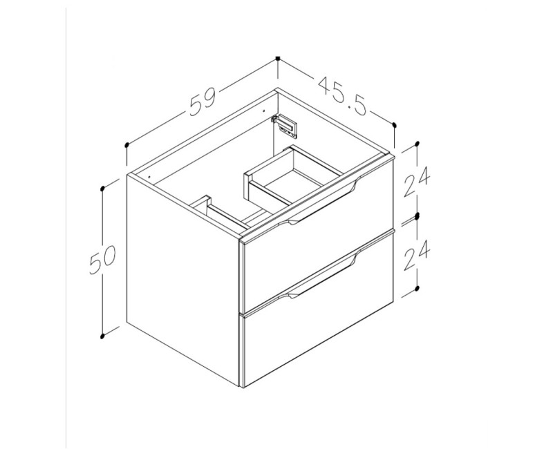 Kame Exclusive AMBER Шкафчик под раковиной 60cm, BU/6-3DR/D02-BL-AMB