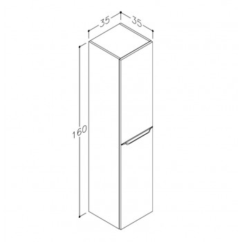 Kame Exclusive AMBER Augstais skapis 160x35cm, TU/35-2/D02-AMB