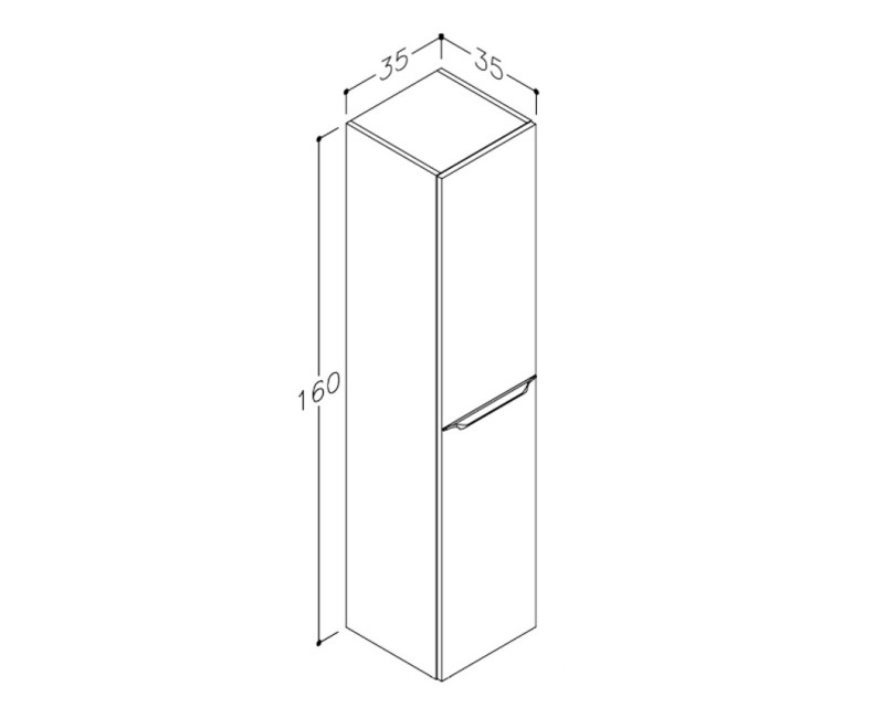 Kame Exclusive AMBER Шкафчик боковой высокий 160x35cm, TU/35-2/D02-AMB