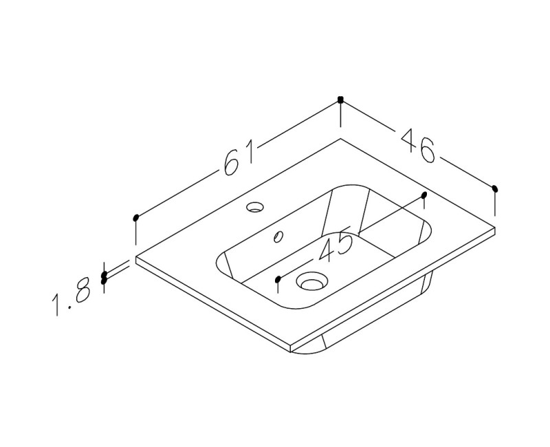 KAME ELIDE Раковина для шкафчика 61x46 cm, SG614618