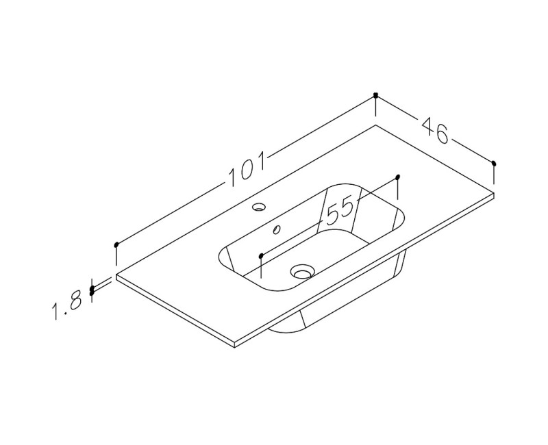 KAME ELIDE Раковина для шкафчика 101x46 cm, SG1014618