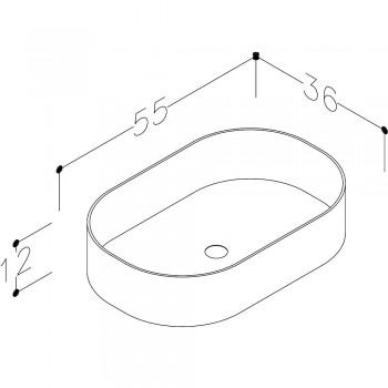 KAME VESSEL Uzliekamā izlietne 55x36cm, WB553612B