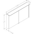 Kame Exclusive LOFT Шкафчик с зеркальными дверцами 120x71 cm, MD3DML/120-70/D20-LFT