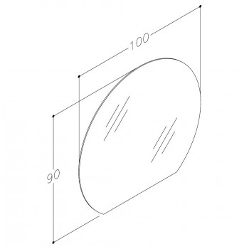 Kame SEMI ROUND Spogulis ar LED apgaismojumu 100x90cm