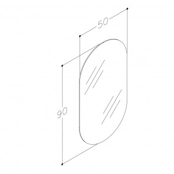 Kame OVALO Spogulis ar LED apgaismojumu 50x90cm