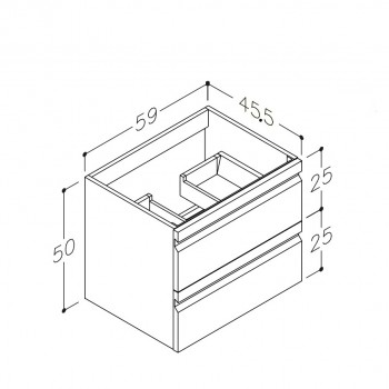 Kame Terra Skapītis zem izlietnes 60cm, BU/6-3DR/D1F2