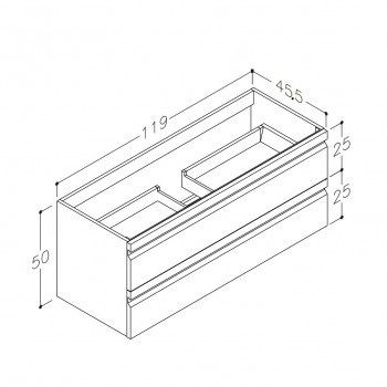 Kame Terra Skapītis zem izlietnes 120cm, BU/12-3DR/D1F2